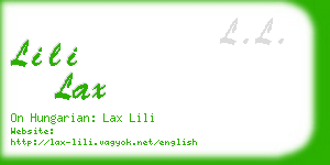 lili lax business card